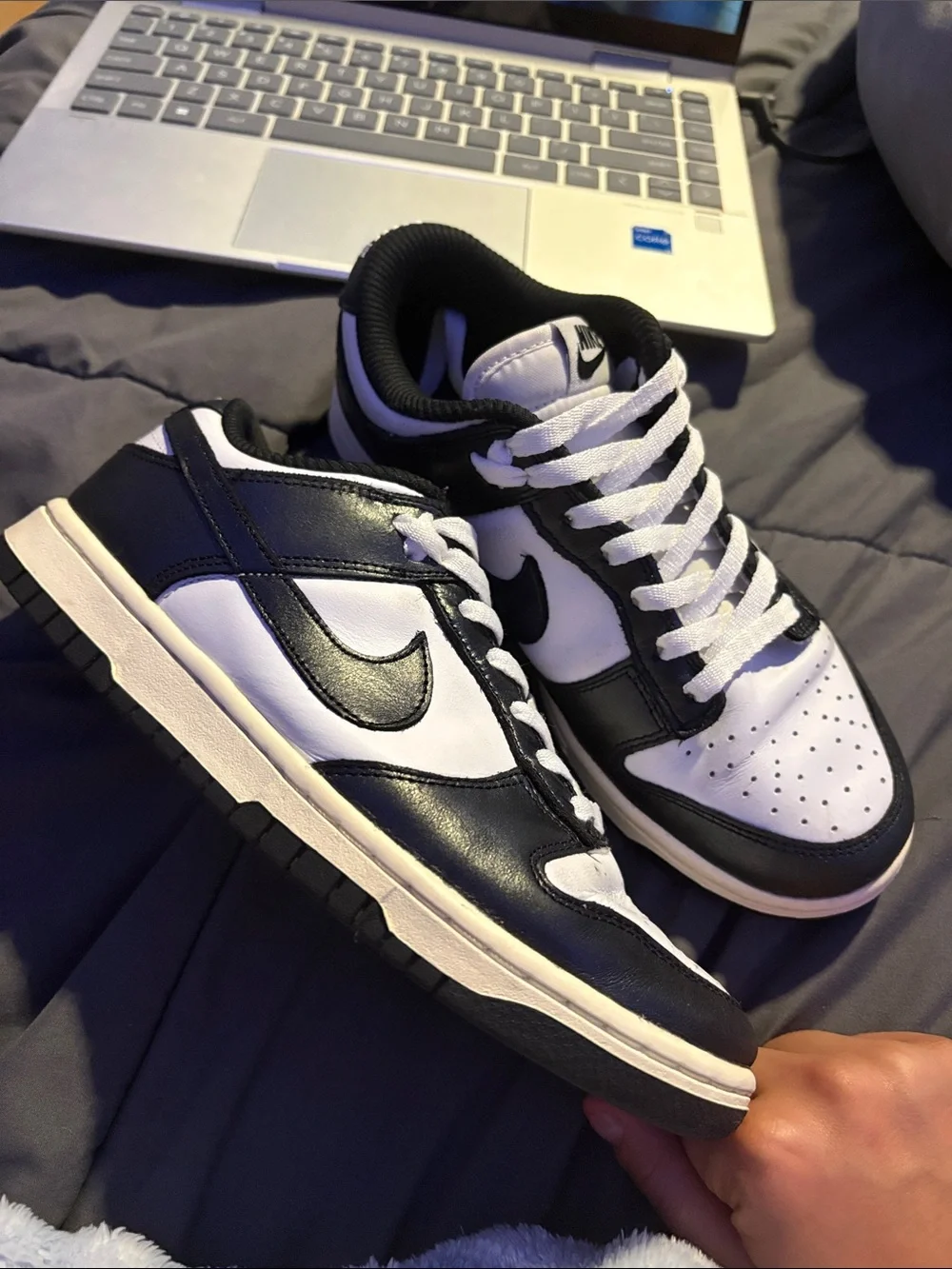 Nike Black and White Athletic Sneakers with QR Tag